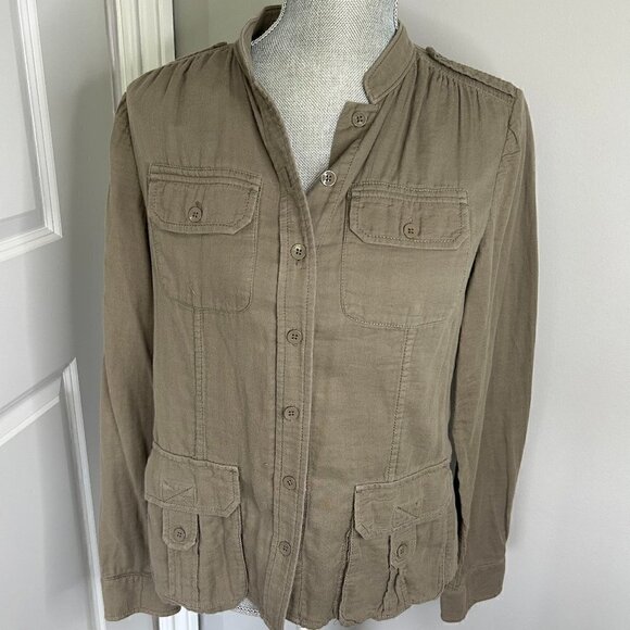 Banana Republic Tops - Banana Republic Army Green Women's Button Down Shirt/Jacket Size M EUC